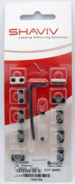 Shaviv 29063 10pcs L10 HSS Deburring Blade 2sided 4 Edges Side 'A' for SpiralC