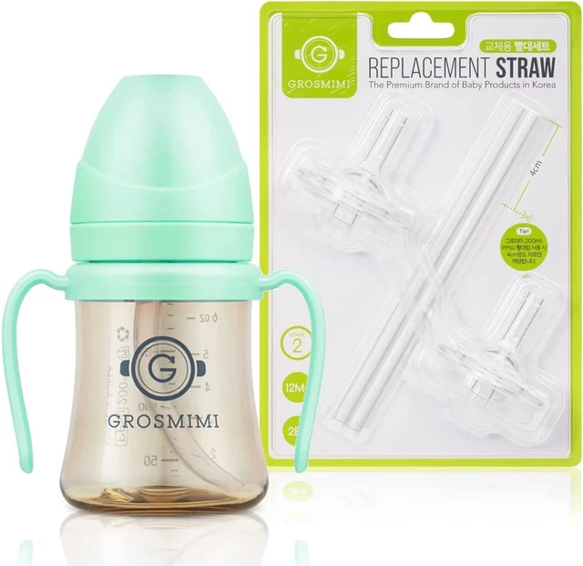 PPSU Spill Proof Magic Sippy Cup 6 Oz (Aqua Green) + Replacements (Straw Kit 2-C