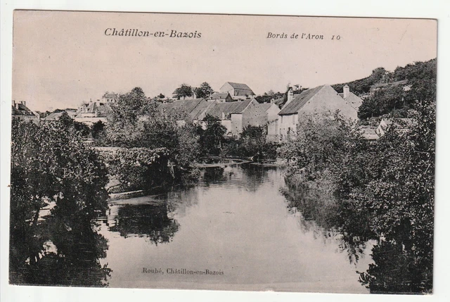 CHATILLON EN BAZOIS - Nievre - CPA 58 - jolie vue des Bords de l' Aron