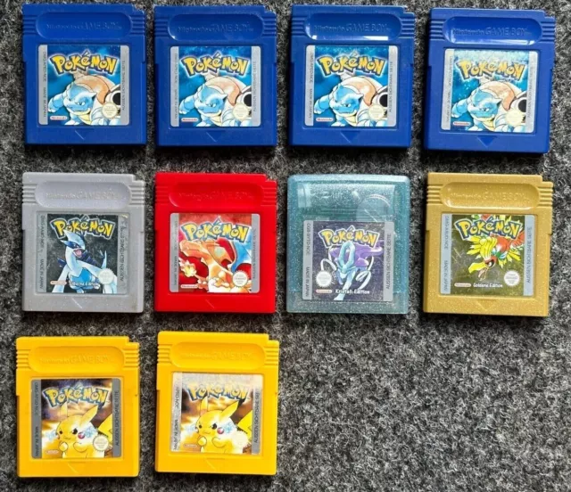 NINTENDO GAMEBOY COLOR Spiel Auswahl Pokemon Rot Gelb Blau Silber Gold Kristall EUR 79,95