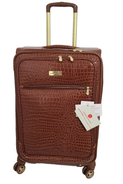 Samantha Brown 26" Spinner luggage Durable Croco-Embossed PVC-Chestnut -NWT 2