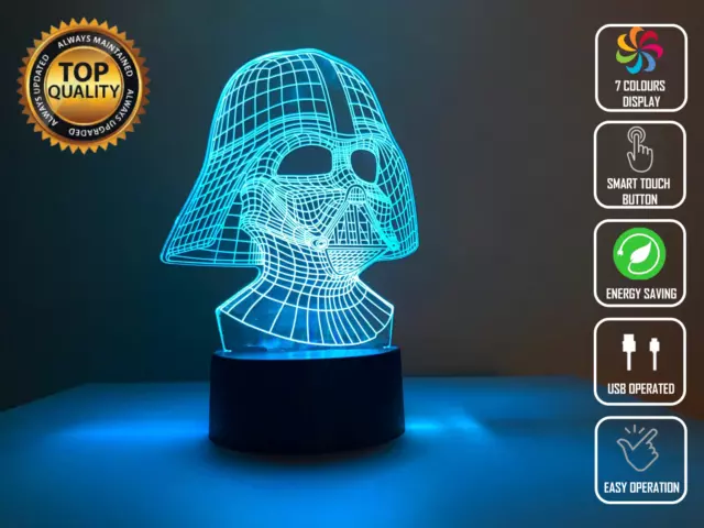 Star Wars Darth Vader 3D Acrylic LED Night Light 7 Color Table Desk Lamp Gift