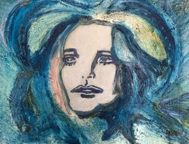 Porträt einer Frau, Öl auf Leinwand, 1970er Jahre, Gemälde des 20....
