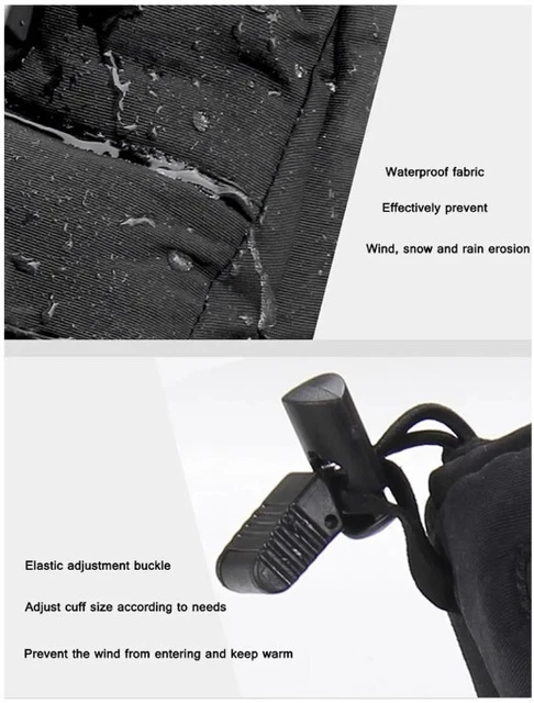 Gants Chauffants Hommes Femmes, Rechargeable électrique 7.4V 2200mAh  3