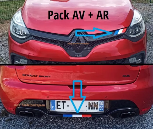 Renault Clio 4 RS trophy Drapeau Français vinyle pack AV + AR