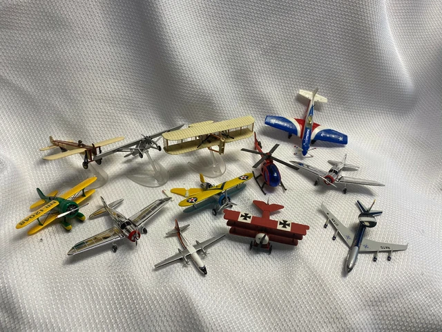 Vtg Corgi Hallmark Fokker Herpa Mini Airplane Biplane Helicopter Lot Of 12