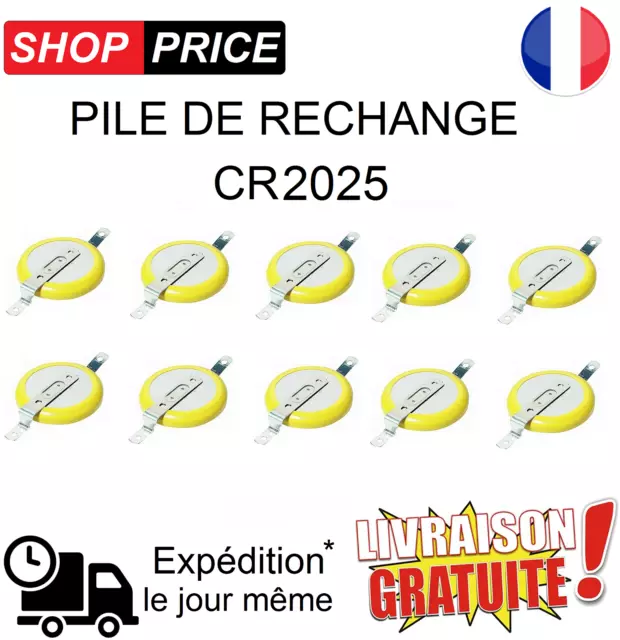 LOT 10 Piles de rechange CR2025 (Pokémon Or, Argent, Cristal Game Boy sauvegarde