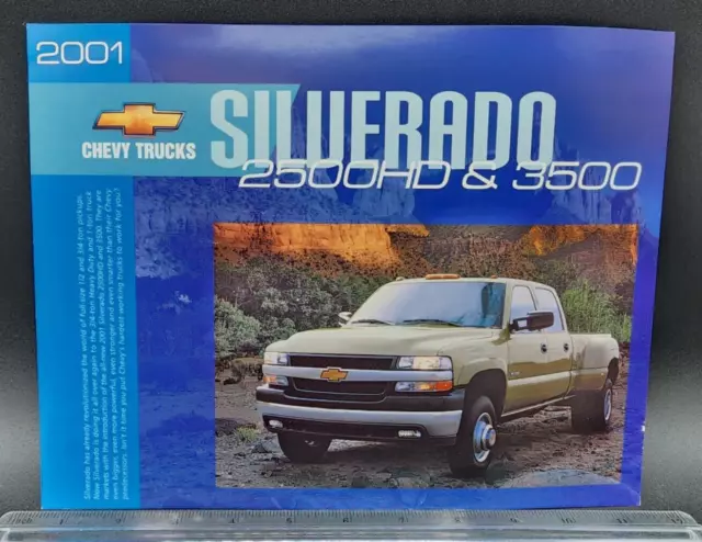 2001 Chevrolet Silverado 2500 3500 HD Pickup Truck Sales Showroom Brochure 2pgs