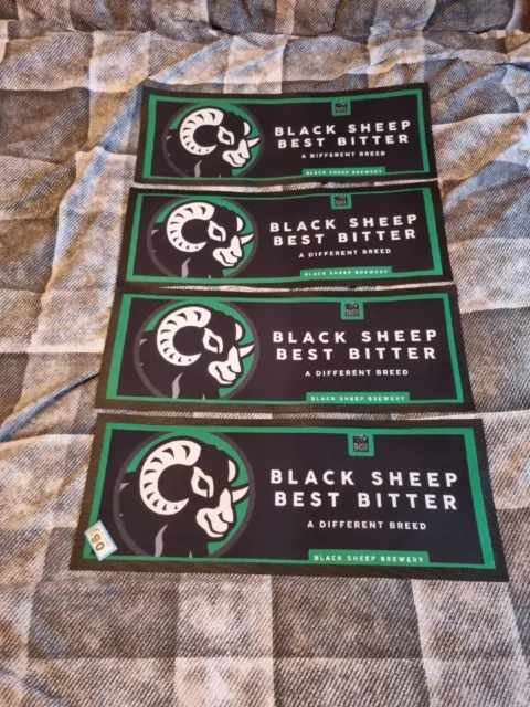 Rubber Backed Pub Bar Runner Drip Mat x4 LOT BLACK SHEEP BEST BITTER LOT BSA90