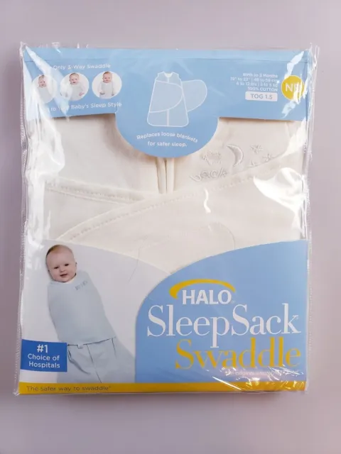 Halo Sleep Sack Swaddle Cream Print 100% Cotton Newborn 0-3 months- New in Bag
