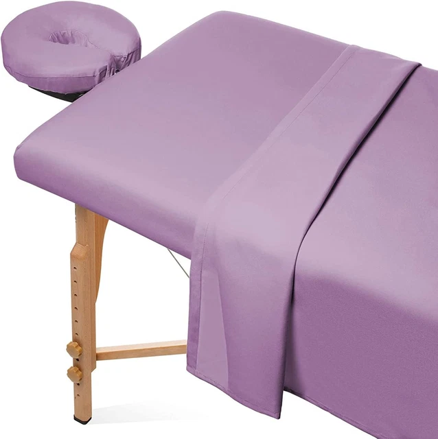 Juego de sábanas de mesa de masaje de microfibra de 3 piezas - funda facial premium - incluye