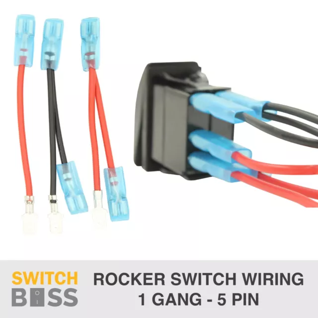 ROCKER SWITCH WIRING - suit 1 Gang Toggle Switch 5 Pin On Off LED 12v 24v Wire
