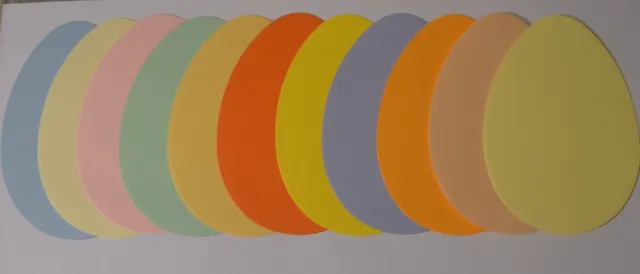 40 Huevos de Pascua Formas de Tarjeta Liso Mezclado Color Artesanal Libro de recortes 8,2 cm