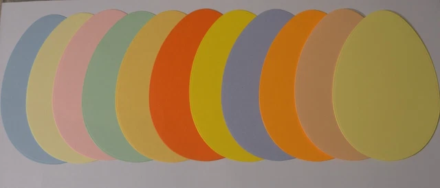 40 Huevos de Pascua Formas de Tarjeta Liso Mezclado Color Artesanal Libro de recortes 8,2 cm
