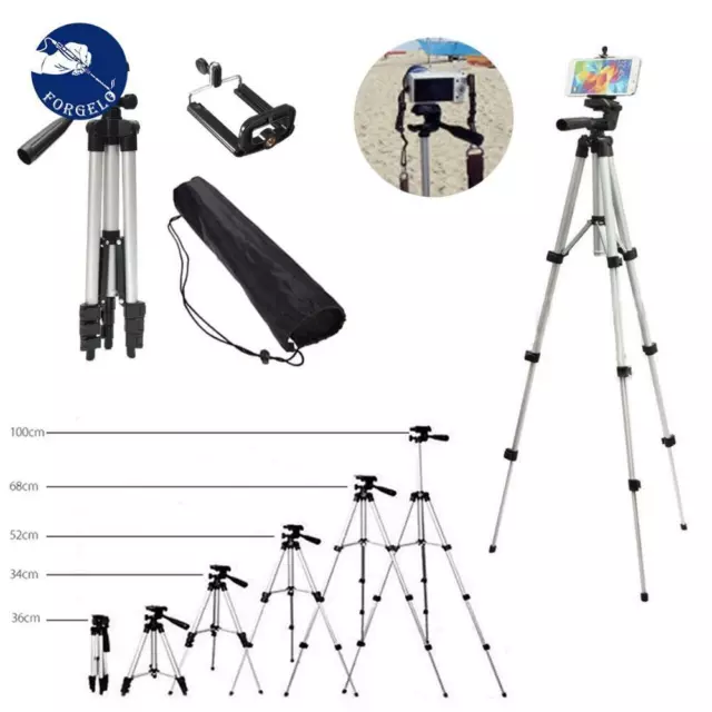 Adjustable Tripod Stand Mount- Universal Holder & Clip Set For Cell Phone Camera