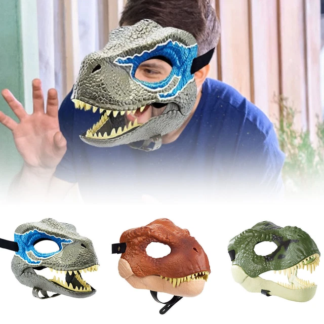 ,JURASSIC WORLD VELOCIRAPTOR Dino Masks Moving Jaw Dinosaur Latex ...