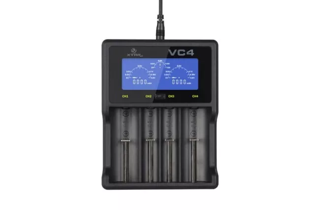 XTAR Ladegerät VC4 Charger USB Ladegerät für Ni-MH und Li-Ion Akkus