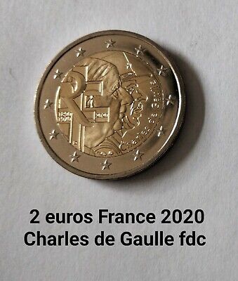 2 Euros  France 2020 "Charles De Gaulle" fleur de coin/poste suivi/
