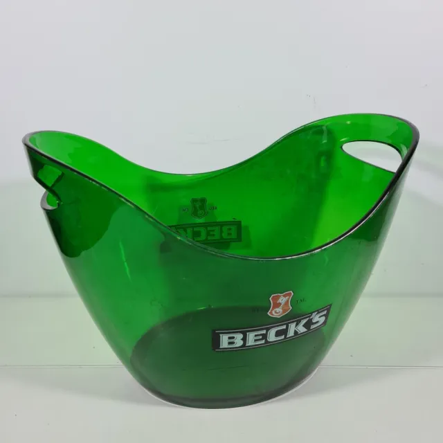 Becks Beer Large Green Ice & Bottle Bucket - Man Cave -