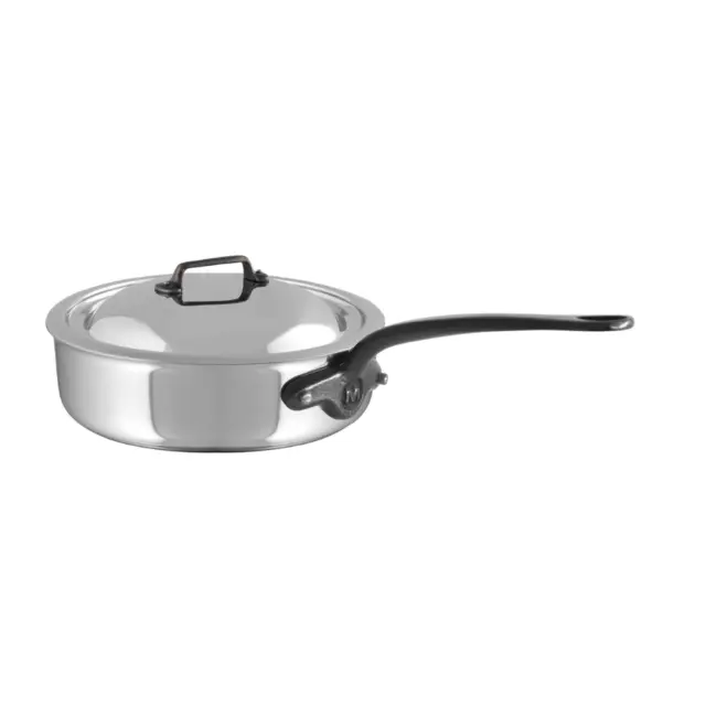 Mauviel M'Cook CI Saute Pan With Lid & Cast Iron Handle, 6.2-Qt