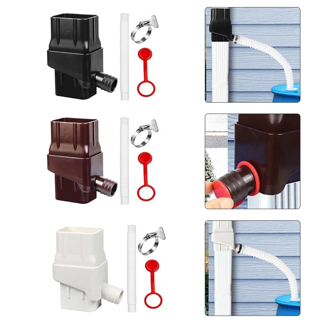 Tnfeeon Raccoglitore Acqua Piovana Per Pluviale Standard - Deviatore In ABS Con Tubo, Ideale Per Barili E Irrigazione - 4