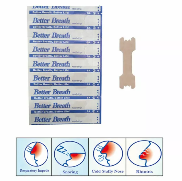 200*Nasenpflaster Better Breath Nasal Strips Pflaster Besser Atmen Schnarchen DE