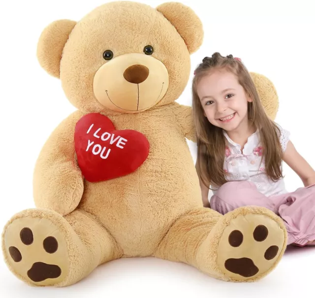 MaoGoLan Giant Teddy Bear 52" Stuffed Animal I Love You Red Heart Big Teddy Bear