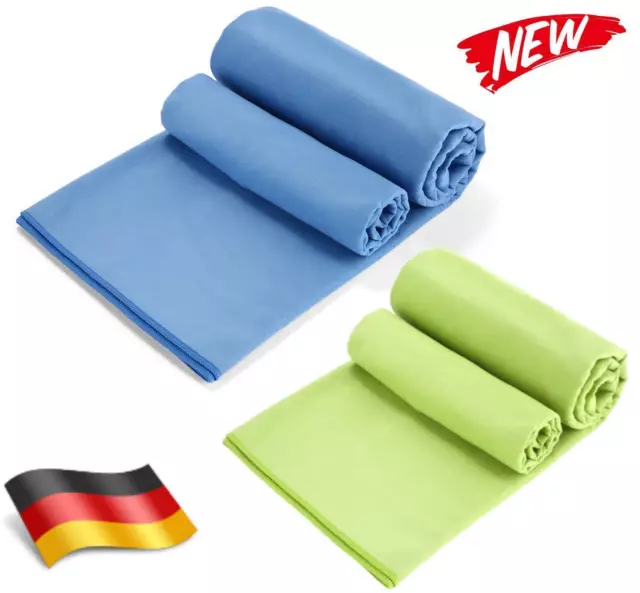 2pcs -Mikrofaser Handtuch Reisehandtuch Badetuch Strandtuch Sport Handtücher