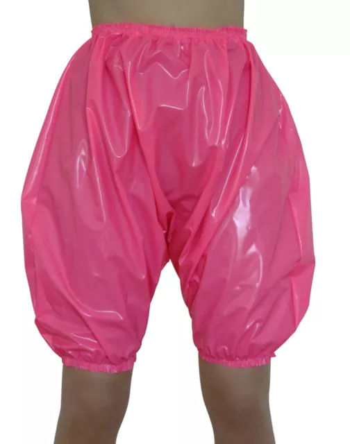 PVC Bloomers Shorts Pants Knickers Hot Pink  Roleplay Panties Plastic Shiny