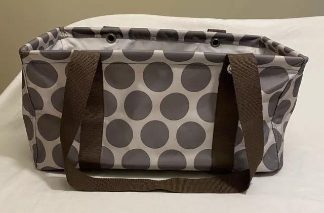 Thirty-One Medium Utility Tote in Gray Mod Dot RETIRED-EUC