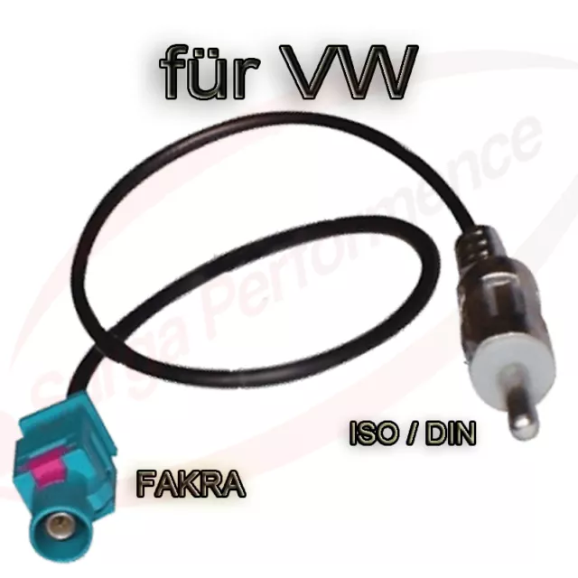 Fcc Autorradio FAKRA Adaptador Antena De ISO - Din Enchufe Para VW Desde 2002 ->