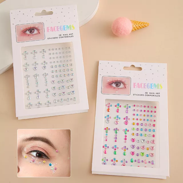 Cristal Pedrería Tatuaje Pegatinas DIY Cara Ojos Maquillaje Fiesta Adhesivos "