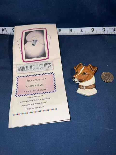 Jack Russell Terrier Hand Carved, Hand Painted Wood Pin