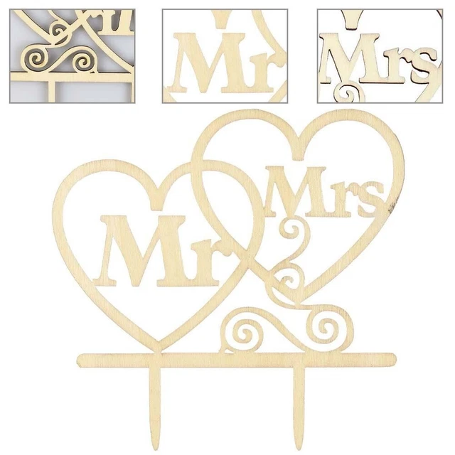 Nuevo Cake Topper Mr & Mrs Cake Topper decoración de pasteles accesorio de pastel 1 PIEZAS 13