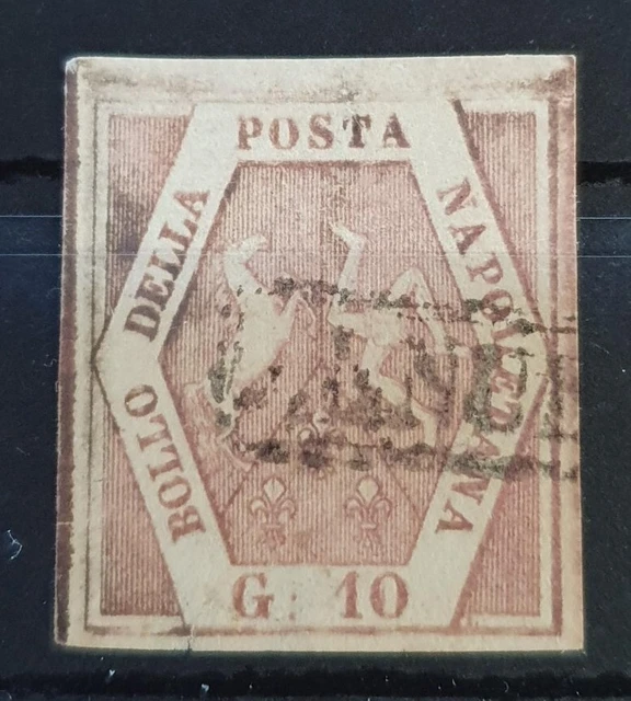 NAPLES ITALIAN STATES 1858 Used Imperf 10 Gr Rose Brown Unchecked for Type