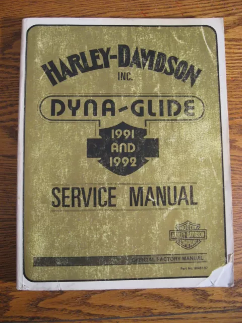 1991 1992 Harley-Davidson Dyna-Glide Service Shop Repair Manual OEM