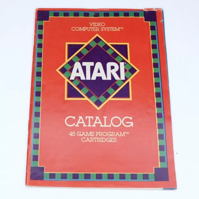 Vintage Atari VCS 1981 Video Computer System Cartridge Catalog 45 Game Programs