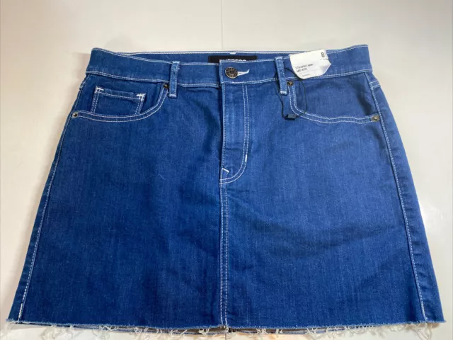 Express Women's Size 8 Blue Denim Straight Mini Mid-rise Original Skirt