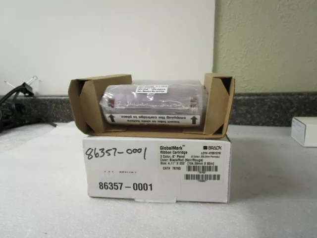 New! Brady / Globalmark Ribbon Cartridge Black / Red 76763  4.11in x 200ft