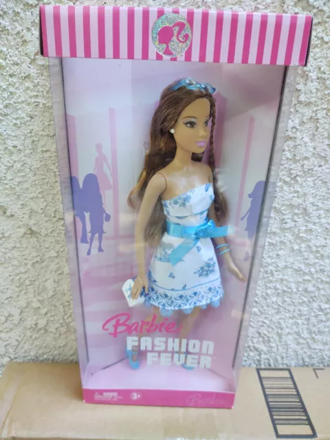 Year 2006 Barbie Fashion Fever 12 Inch Doll TERESA in White Dress with Blue Bow