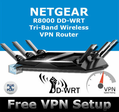 Netgear R8000 Nighthawk X6 DD VPN Router Wireless openvpn DD-WRT Plug & Play