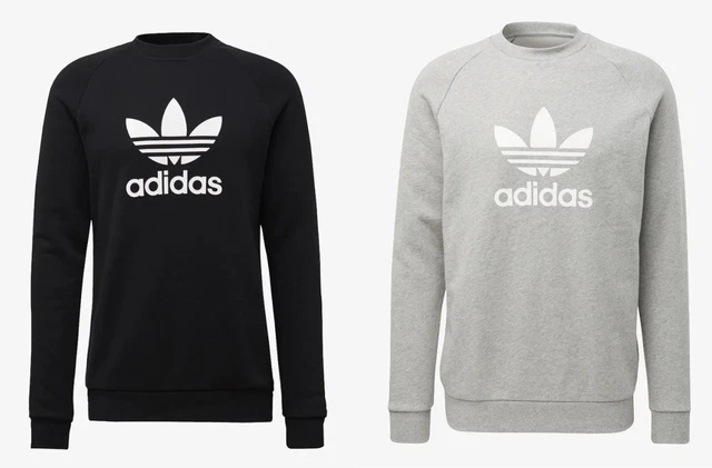 Adidas Trefoil Crew Sweater Sweatshirt Herren Pullover Schwarz Grau
