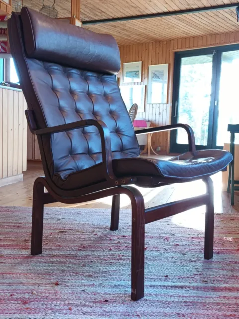 Sessel Vintage Leder Easy Chair 60er Nielaus Jeki Mobler Denmark 70er Danish 15