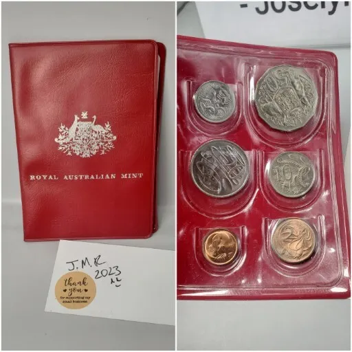 1976 Royal Australian Mint 6 Coin Set UNC In Red Wallet, wildlife depicted
