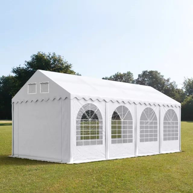 4x8m XXL PVC Partyzelt Bierzelt Zelt Gartenzelt Festzelt Pavillon weiß NEU