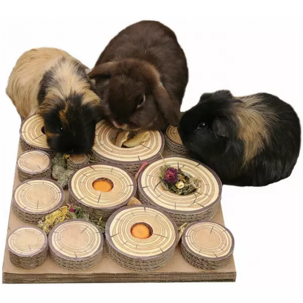 Boredom Breaker Maze-a-Log Rosewood Rabbit / Guinea Pig Challenge Toy Cage Treat