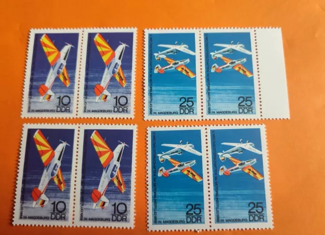 DDR 1968 Mi.Nr. 1391-92, Kunstflug WM in Magdeburg