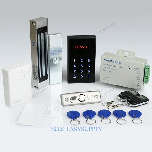 Touch-Keypad RFID Door Access Control Kit +180kg Magnetic Lock+ 2Remote Controls