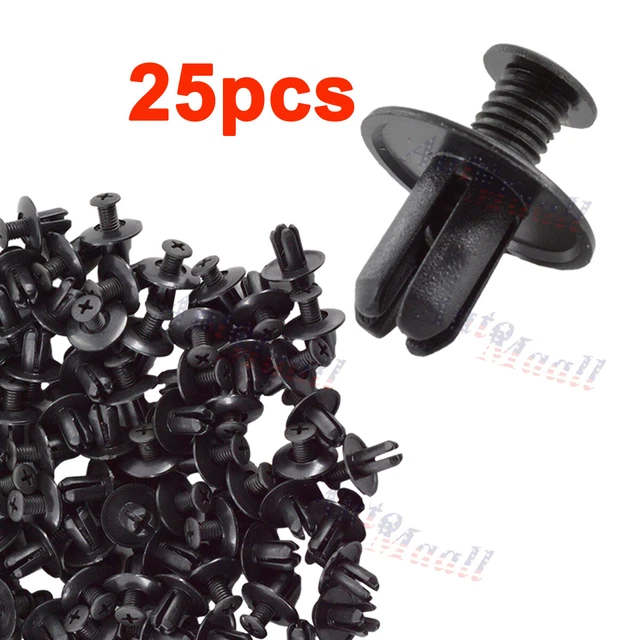25 BUMPER RETAINERS Fender Liner Clip Hood Rivets Trim Fasteners for
