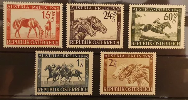 1946 Austria Preis, Pferderennen, ANK 793 - 797 komplett (5), postfrisch **